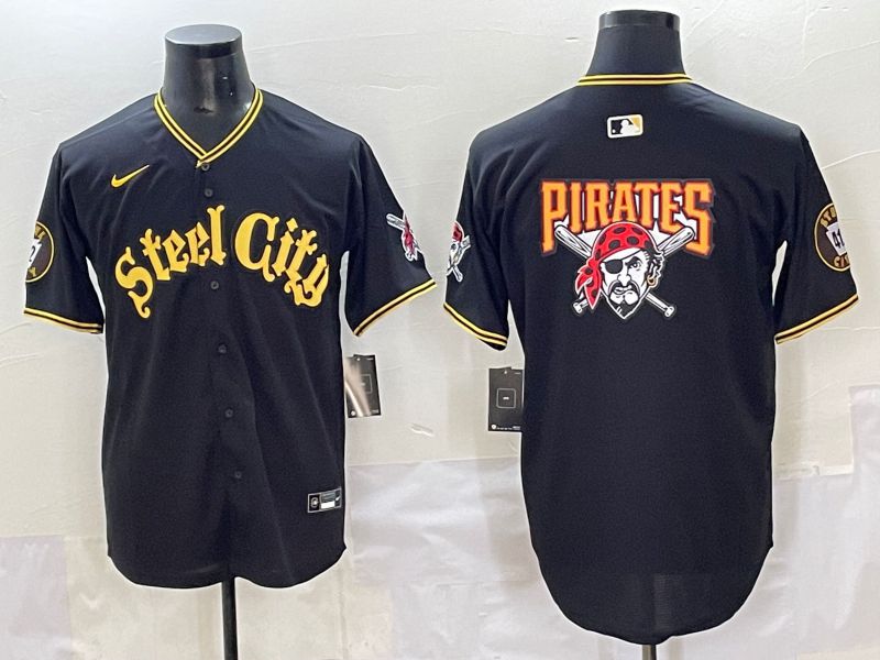 Men 2025 Pittsburgh Pirates Blank Black Game Nike MLB Jersey style 7154->pittsburgh pirates->MLB Jersey